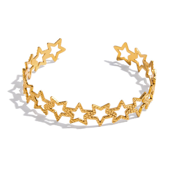 Women's Stainless Steel Geometric Open Bracelet Electroplated Light Luxury Jewelry