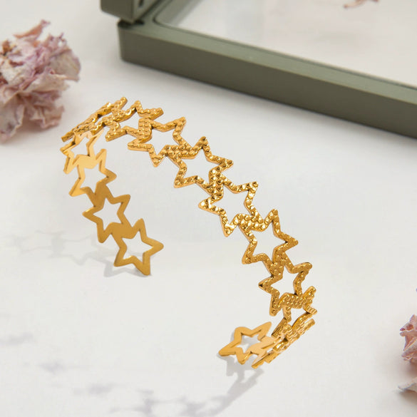 Women's Stainless Steel Geometric Open Bracelet Electroplated Light Luxury Jewelry