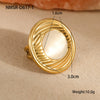 Women's Stainless Steel Geometric Open Ring Earrings With Electroplating In Fashion Style