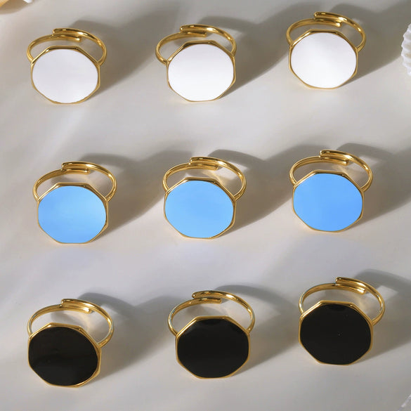 Women's 316L Stainless Steel Geometric Open Ring Jewelry With Electroplating