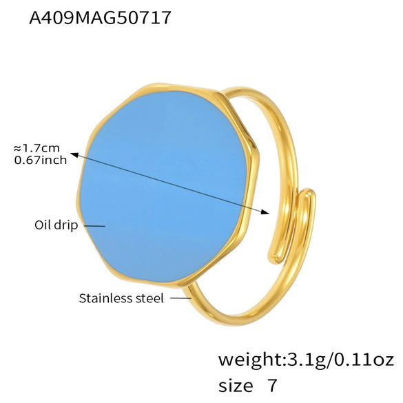 Women's 316L Stainless Steel Geometric Open Ring Jewelry With Electroplating