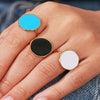 Women's 316L Stainless Steel Geometric Open Ring Jewelry With Electroplating