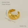 Women's 316L Stainless Steel Geometric Opening Ring Jewelry With Electroplating Design