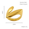 Women's 316L Stainless Steel Geometric Opening Ring Jewelry With Electroplating Design