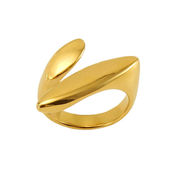 Women's 316L Stainless Steel Geometric Opening Ring Jewelry With Electroplating Design