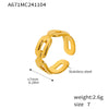 Women's 316L Stainless Steel Geometric Opening Ring 18K Gold Plated Daily Niche Accessories