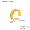 Women's 316L Stainless Steel Geometric Opening Ring 18K Gold Plated Daily Niche Accessories