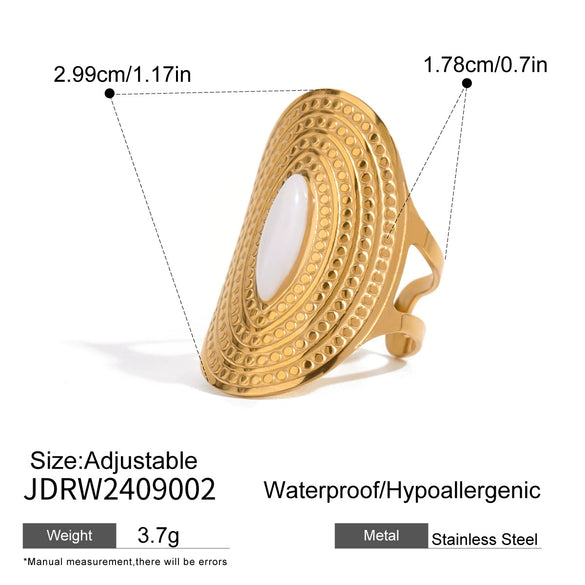 Women's Stainless Steel Geometric Oval Ring With Electroplating Light Luxury Style