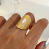 Women's Stainless Steel Geometric Oval Ring With Electroplating Light Luxury Style
