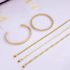 Women's Stainless Steel Geometric Paper Clip And Cuban Chain Bracelet Stacking Set With Adjustable Electroplated Design