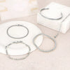 Women's Stainless Steel Geometric Paper Clip And Cuban Chain Bracelet Stacking Set With Adjustable Electroplated Design