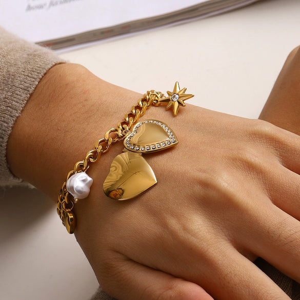 Women's Stainless Steel Geometric Pattern Electroplated Bracelet