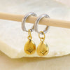 Women's Stainless Steel Geometric Pendant Earrings In Gold And Silver Contrast With Electroplated High End Style