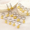 Women's Stainless Steel Geometric Pendant Earrings In Gold And Silver Contrast With Electroplated High End Style