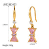 Women's Stainless Steel Geometric Pendant Earrings Jewelry With Electroplating And Zircon