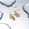 Women's Stainless Steel Geometric Pendant Earrings Jewelry With Electroplating And Zircon