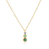 Women's Stainless Steel Geometric Pendant Necklace With Layered Clavicle Chain And Pvd Gold Plating