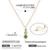 Women's Stainless Steel Geometric Pendant Necklace With Layered Clavicle Chain And Pvd Gold Plating