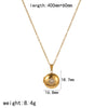 Women's Stainless Steel Geometric Photo Album Pendant O Word Chain Necklace With Electroplating
