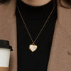 Women's Stainless Steel Geometric Photo Album Pendant O Word Chain Necklace With Electroplating