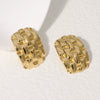 Women's Stainless Steel Geometric Plaid Stud Earrings With Electroplating