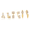 Women's Stainless Steel Geometric Plated Detachable Stud Earrings With Sparkling Diamond Detail Wholesale Jewelry