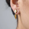 Women's Stainless Steel Geometric Plated Detachable Stud Earrings With Sparkling Diamond Detail Wholesale Jewelry
