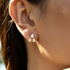 Women's Stainless Steel Geometric Plated Detachable Stud Earrings With Sparkling Diamond Detail Wholesale Jewelry