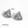 Women's Stainless Steel Geometric Pleated Triangle Electroplated Earrings