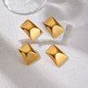Women's Stainless Steel Geometric Rectangular Fashion Earrings 14K Gold Plated