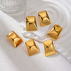 Women's Stainless Steel Geometric Rectangular Fashion Earrings 14K Gold Plated