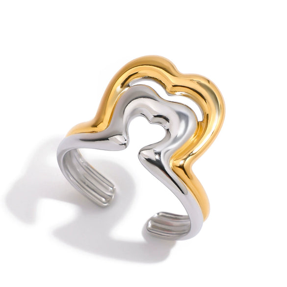 Women's Stainless Steel Geometric Ring Electroplated Highend Hand Jewelry