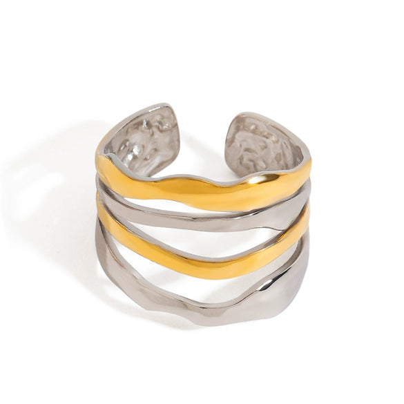 Women's Stainless Steel Geometric Ring With Electroplating And Instagram Style