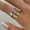 Women's Stainless Steel Geometric Ring With Electroplating And Instagram Style