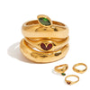 Women's Stainless Steel Geometric Ring With Electroplating And Zircon Original Design