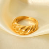 Women's Stainless Steel Geometric Ring With Electroplating
