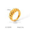 Women's Stainless Steel Geometric Ring With Electroplating