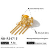 Women's Stainless Steel Geometric Ring With Rhinestone Accents Tassel Detail And 18K Vacuum Plated Non Fading Finish