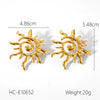 Women's Stainless Steel Geometric Rotating Thread Sun Hollow Earrings With Electroplating