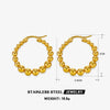 Women's Stainless Steel Geometric Round Bead Twist Electroplated Earrings