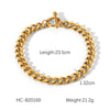 Women's Stainless Steel Geometric Round Grinding Cuban Bracelet With Electroplating