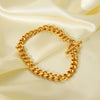 Women's Stainless Steel Geometric Round Grinding Cuban Bracelet With Electroplating