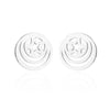 Women's Stainless Steel Geometric Round Hollow Fivepointed Star Earrings With Electroplated Finish