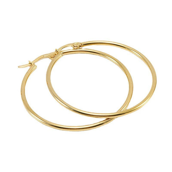 Women's Stainless Steel Geometric Round Hoop Earrings Electroplated