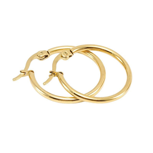 Women's Stainless Steel Geometric Round Hoop Earrings Electroplated
