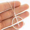 Women's Stainless Steel Geometric Round Pendant Necklace With Electroplated Finish And Ochain Design