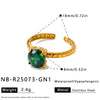 Women's Stainless Steel Geometric Round Ring With Zircon Setting And Adjustable Open Band Minimalist Plated Jewelry Wholesale