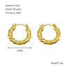 Women's 316L Stainless Steel Geometric Round Twist Electroplated Earrings
