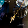 Women's Stainless Steel Geometric Small Snake Micro Diamond Necklace