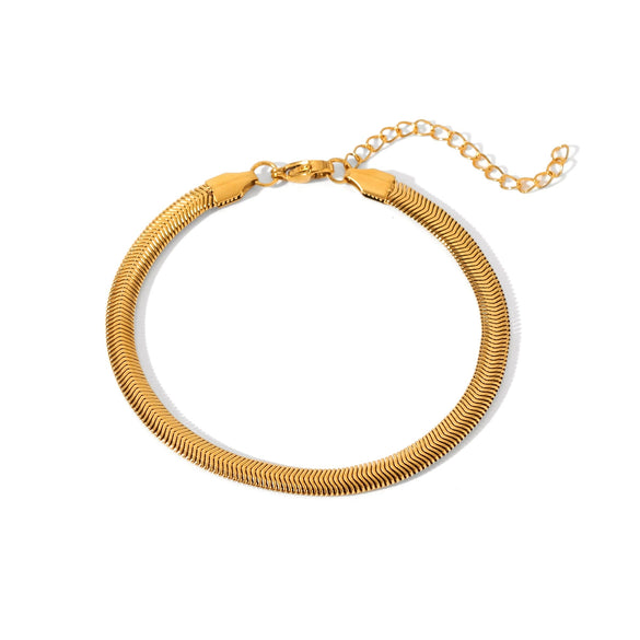 Women's Stainless Steel Geometric Snake Bone Chain Bracelet With Electroplating